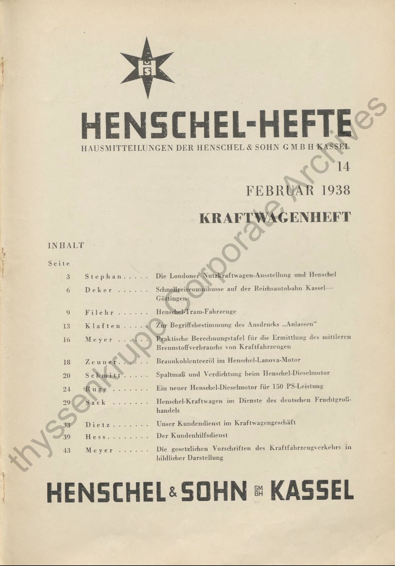 HenschelHefte / HenschelNachrichten