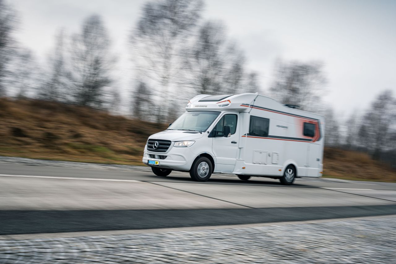 The camper damper from thyssenkrupp BILSTEIN in action in the Mercedes-Benz Sprinter Camper
