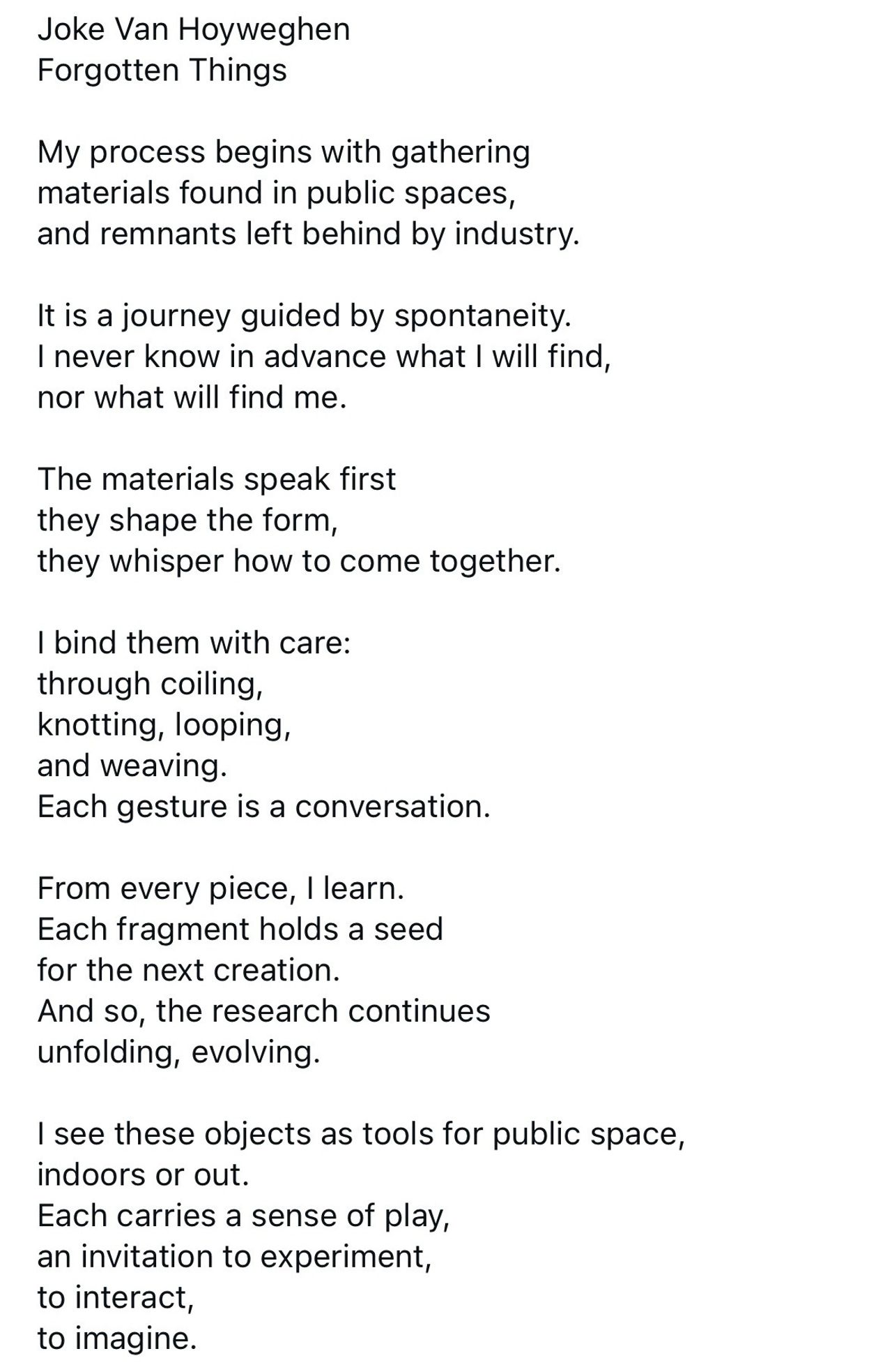 gedicht Joke Van Hoyweghen