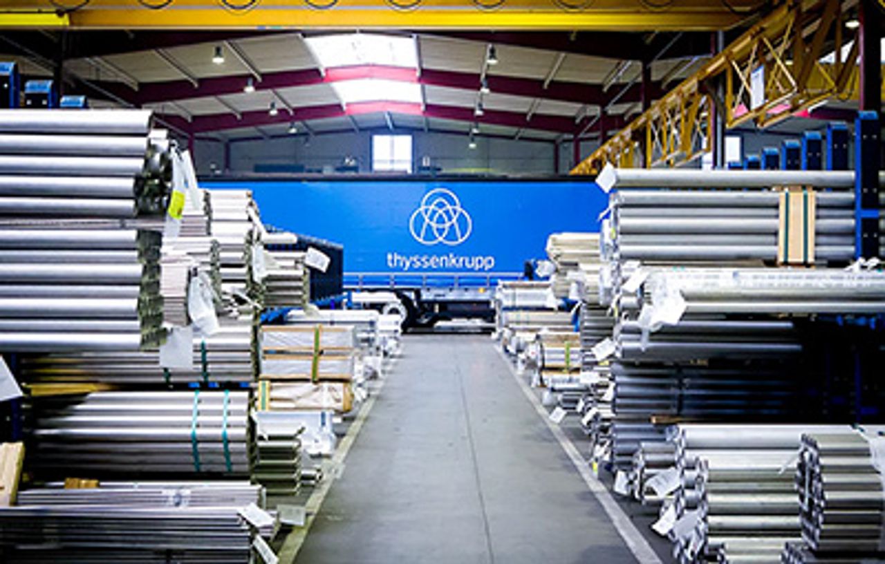 Producten in magazijn van thyssenkrupp