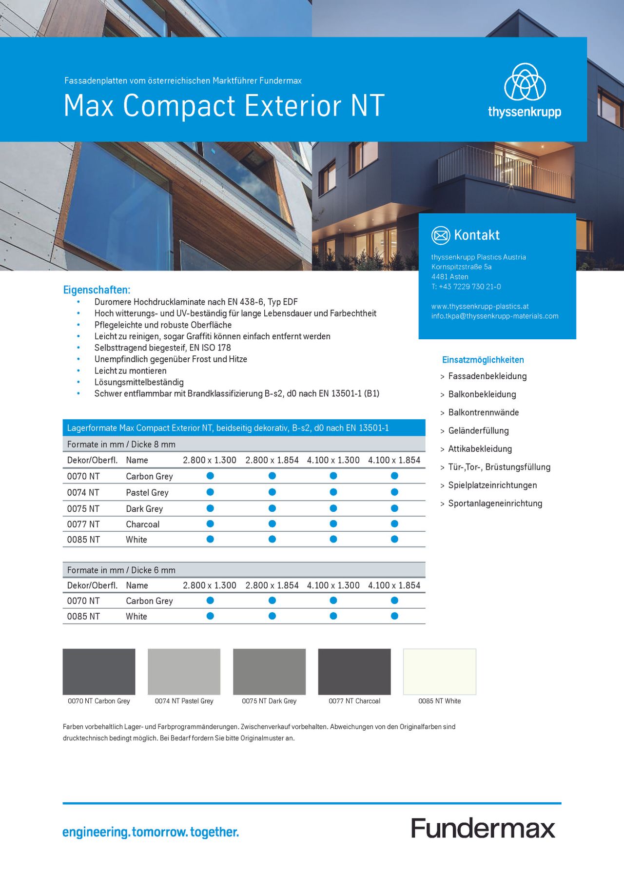 Lagerprogramm Max Exterior NT & Podio