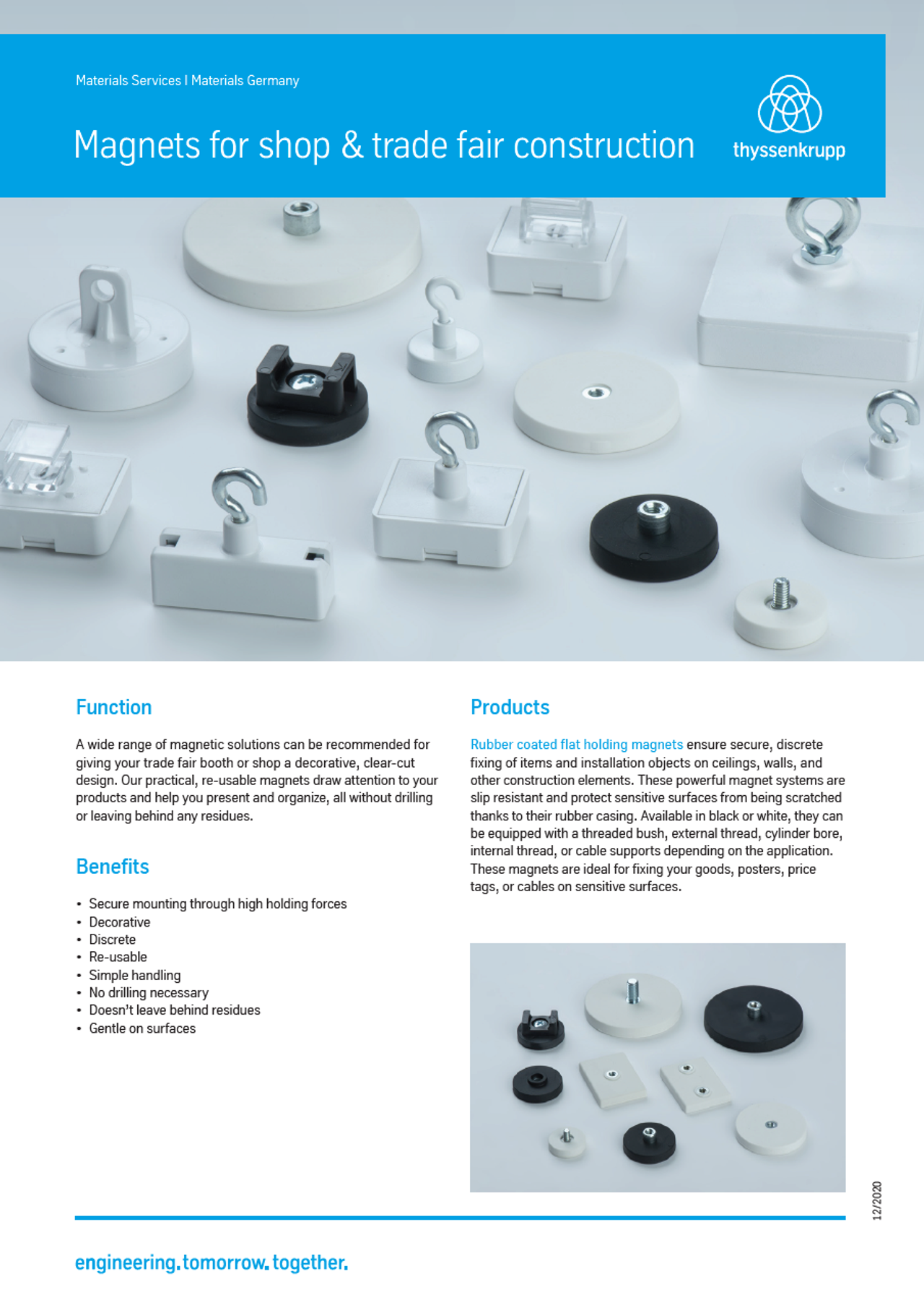 Magnets for shop & trade fair construction