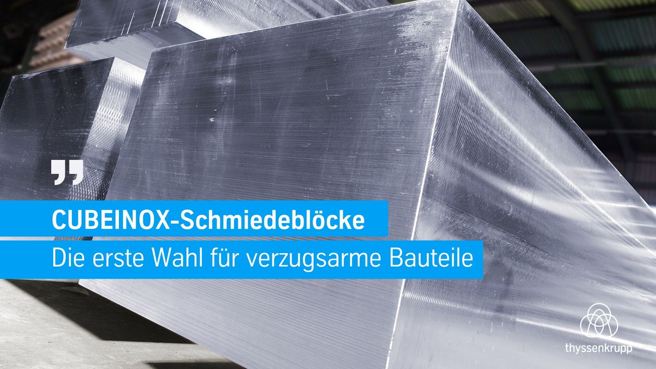 CUBEINOX-Schmiedeblöcke garantieren verzugsarme Bauteile und unterstützen den stabilen und reproduzierbaren Fertigungsprozess
