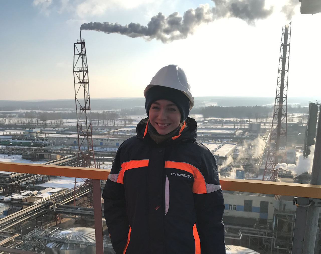 Most of the time Maria Kharitonova works at the thyssenkrupp production facility for deep grain processing in Dzerzhinsk.
