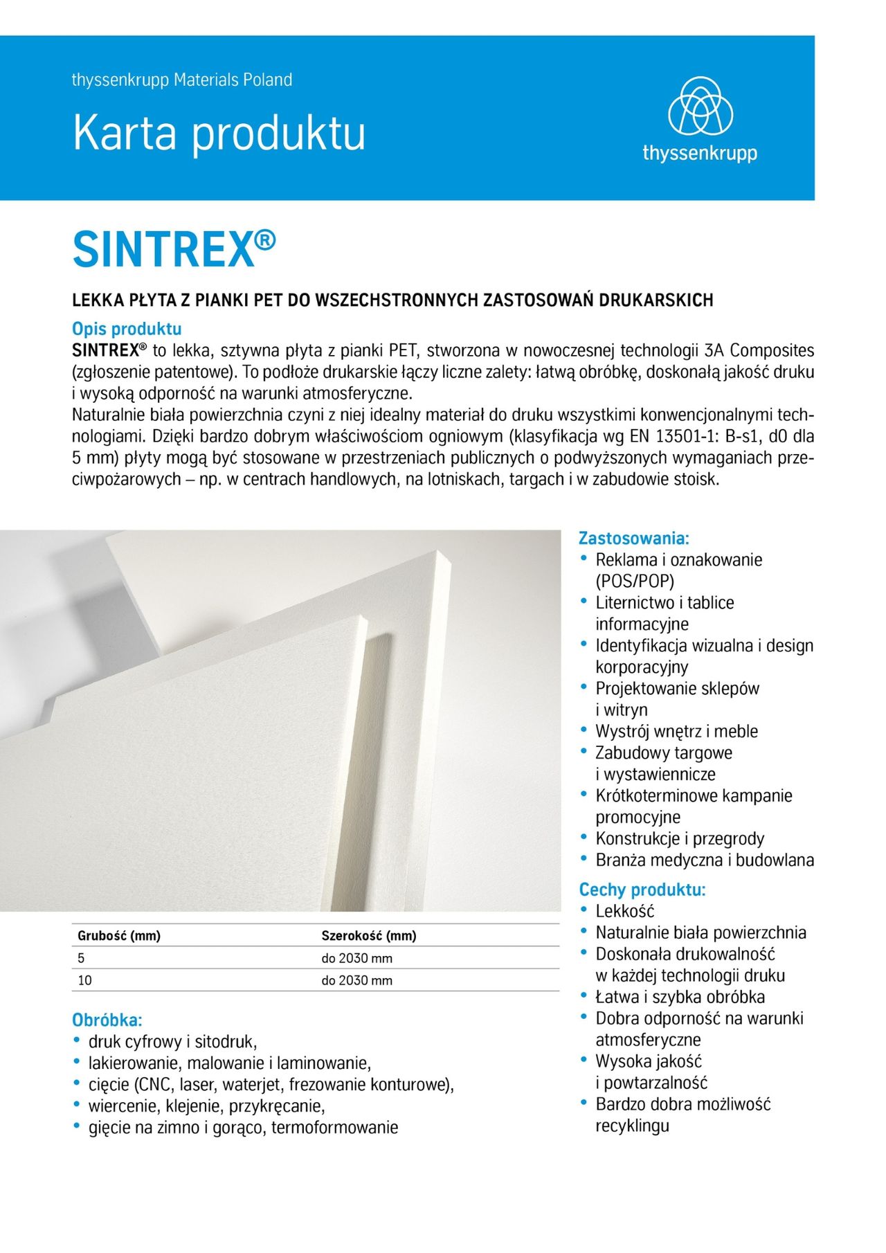 Sintrex karta produktu